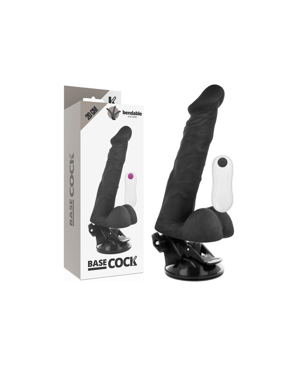 BASECOCK VIBRADOR ARTICULABLE CONTROL REMOTO NEGRO 20CM