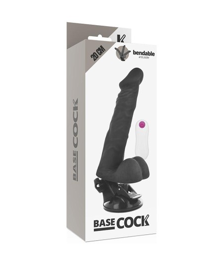 BASECOCK VIBRADOR ARTICULABLE CONTROL REMOTO NEGRO 20CM