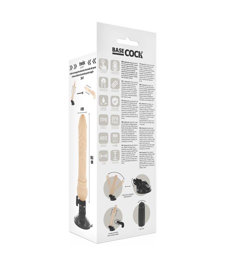 BASECOCK REALISTIC VIBRADOR CONTROL REMOTO NATURAL 19.5CM