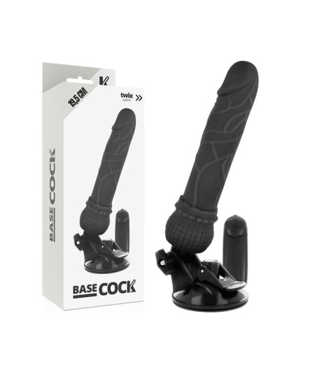 BASECOCK REALISTIC VIBRADOR CONTROL REMOTO NEGRO 19.5CM