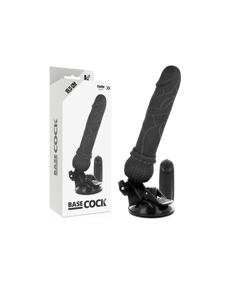 BASECOCK REALISTIC VIBRADOR CONTROL REMOTO NEGRO 19.5CM