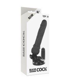 BASECOCK REALISTIC VIBRADOR CONTROL REMOTO NEGRO 19.5CM