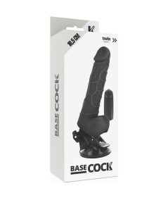 BASECOCK REALISTIC VIBRADOR CONTROL REMOTO NEGRO 18.5CM