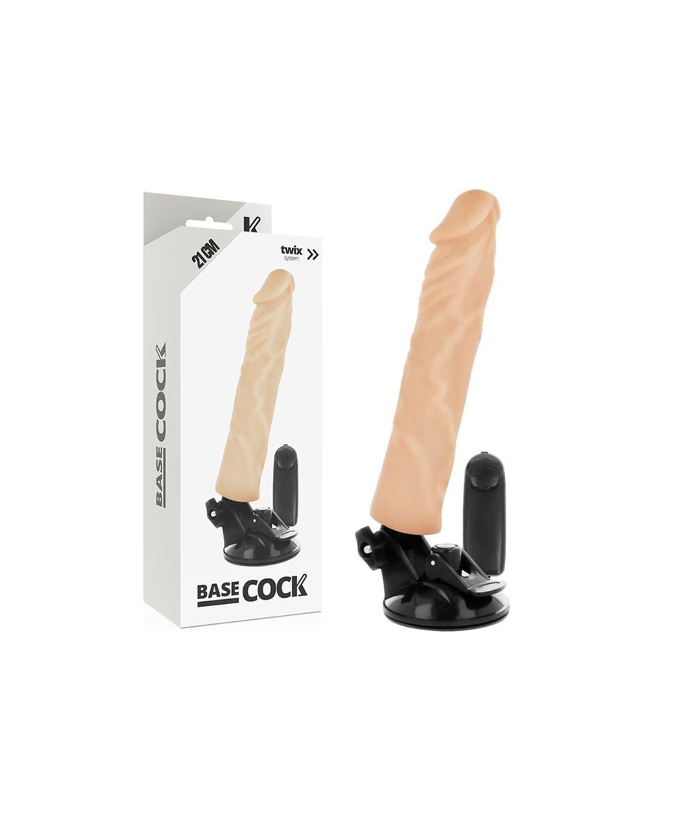 BASECOCK REALISTIC VIBRADOR CONTROL REMOTO NEGRO NATURAL 21CM