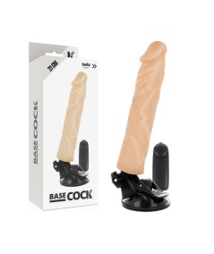 BASECOCK REALISTIC VIBRADOR CONTROL REMOTO NEGRO NATURAL 21CM