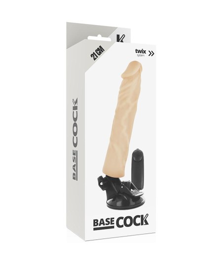 BASECOCK REALISTIC VIBRADOR CONTROL REMOTO NEGRO NATURAL 21CM