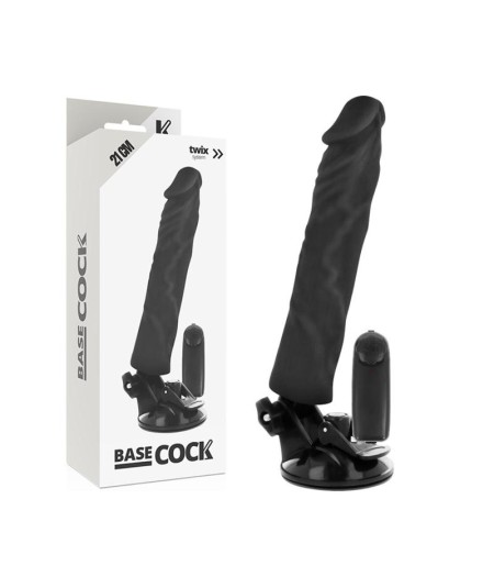 BASECOCK REALISTIC VIBRADOR CONTROL REMOTO NEGRO - NEGRO 21CM