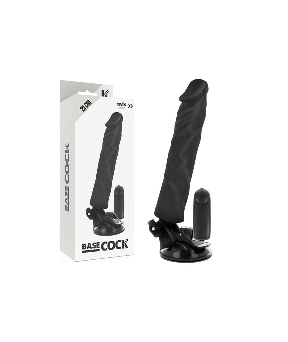 BASECOCK REALISTIC VIBRADOR CONTROL REMOTO NEGRO - NEGRO 21CM