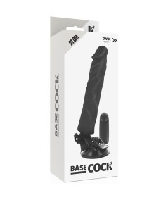 BASECOCK REALISTIC VIBRADOR CONTROL REMOTO NEGRO - NEGRO 21CM