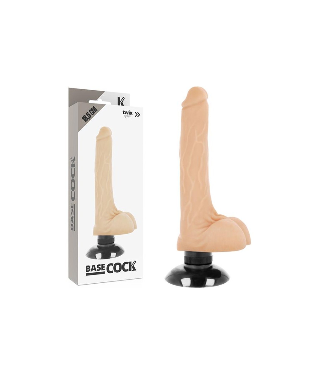 BASECOCK REALISTIC VIBRADOR 2-1 NATURAL 18.5CM