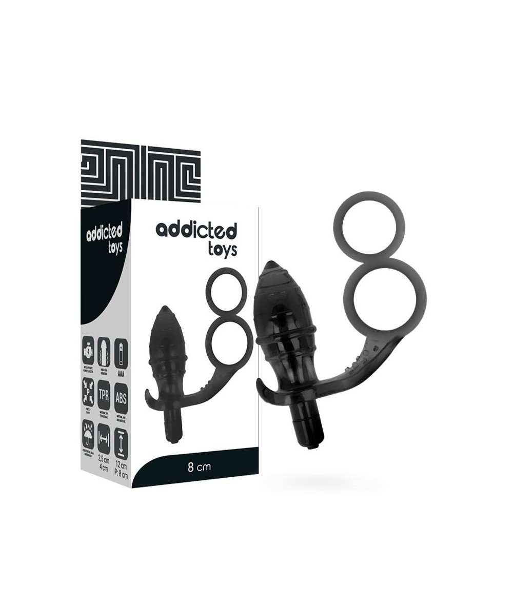 ADDICTED TOYS PLUG ANAL CON ANILLA DOBLE NEGRO