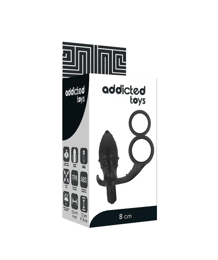 ADDICTED TOYS PLUG ANAL CON ANILLA DOBLE NEGRO