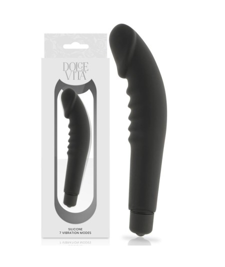 DOLCE VITA - REALISTIC  PLEASURE VIBRADOR SILICONA NEGRO