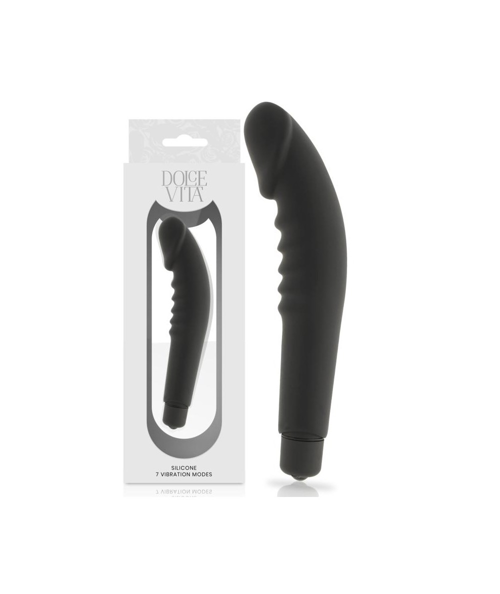 DOLCE VITA - REALISTIC  PLEASURE VIBRADOR SILICONA NEGRO