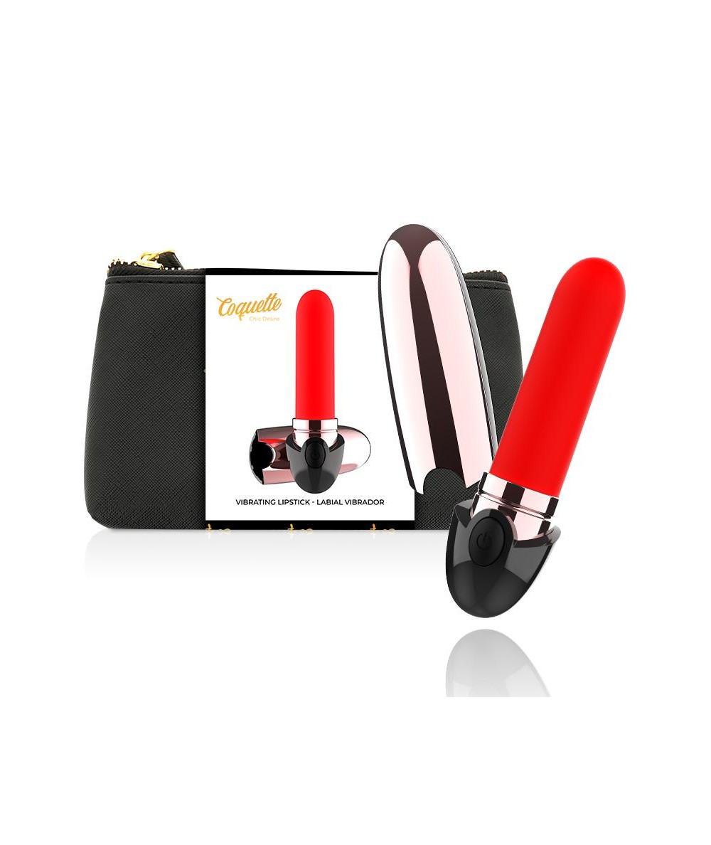 COQUETTE CHIC DESIRE PINTALABIOS VIBRADOR RECARGABLE LUXE NEGRO / GOLD