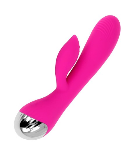 OHMAMA VIBRADOR RECARGABLE CON RABBIT 10 MODOS DE VIBRACIÓN 19 CM