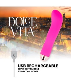 DOLCE VITA - VIBRADOR RECARGABLE TWO ROSA 7 VELOCIDADES