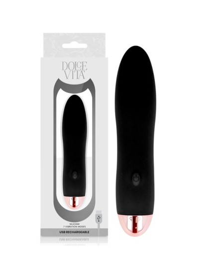 DOLCE VITA - VIBRADOR RECARGABLE FOUR NEGRO 7 VELOCIDADES