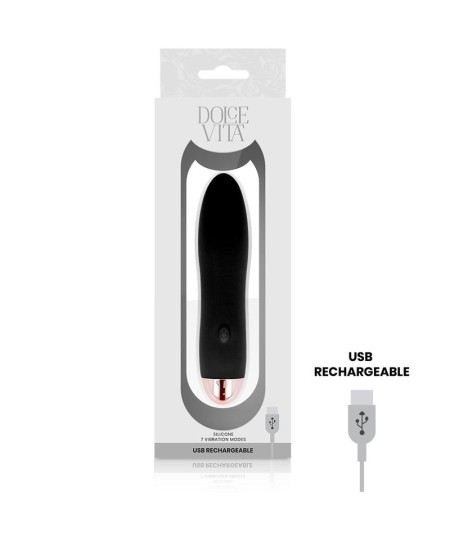 DOLCE VITA - VIBRADOR RECARGABLE FOUR NEGRO 7 VELOCIDADES