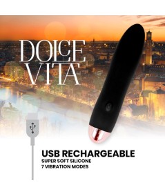 DOLCE VITA - VIBRADOR RECARGABLE FOUR NEGRO 7 VELOCIDADES