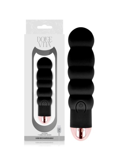 DOLCE VITA - VIBRADOR RECARGABLE SIX NEGRO 7 VELOCIDADES