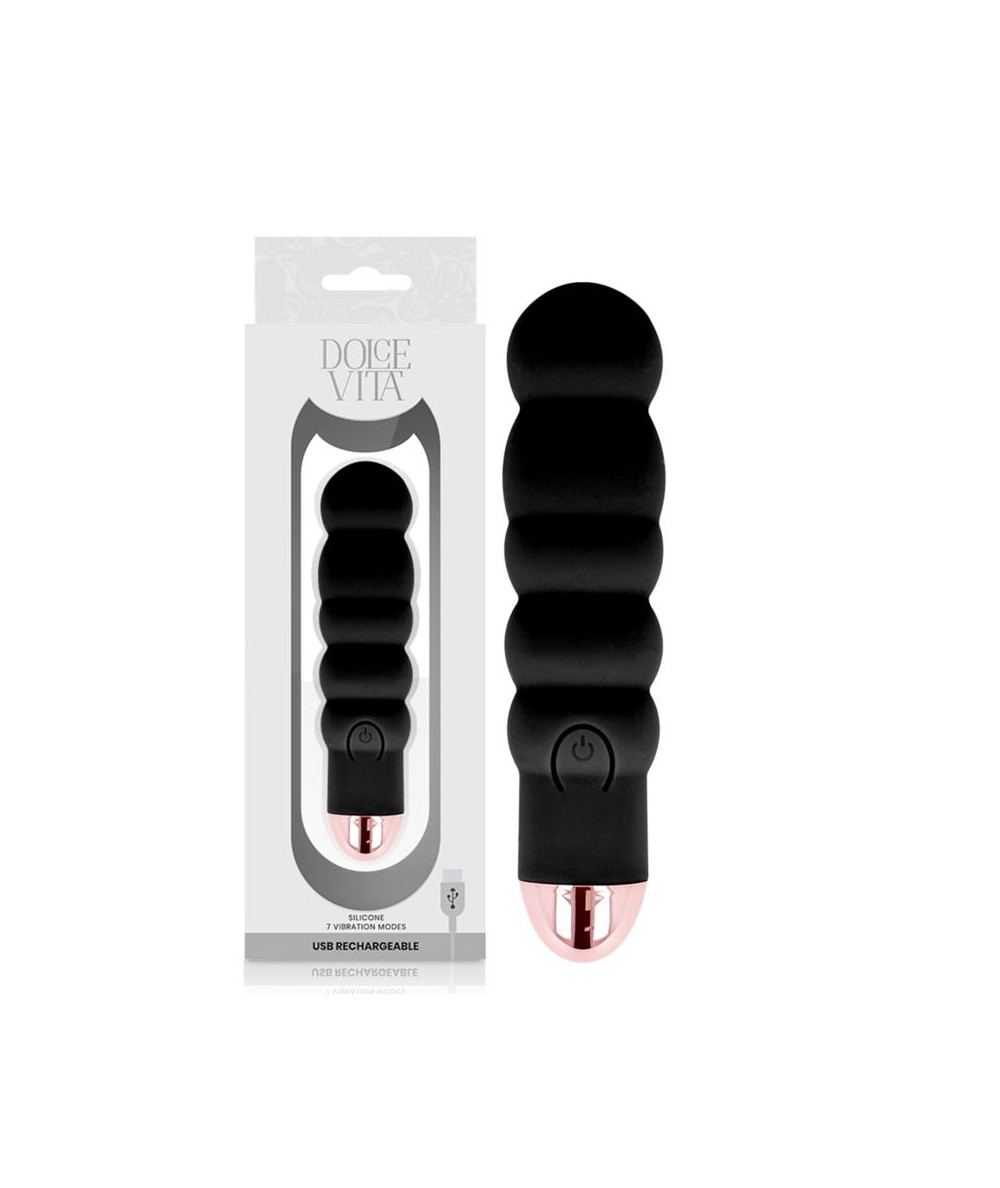 DOLCE VITA - VIBRADOR RECARGABLE SIX NEGRO 7 VELOCIDADES