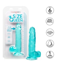 CALEX SIZE QUEEN DILDO - AZUL 15.3 CM