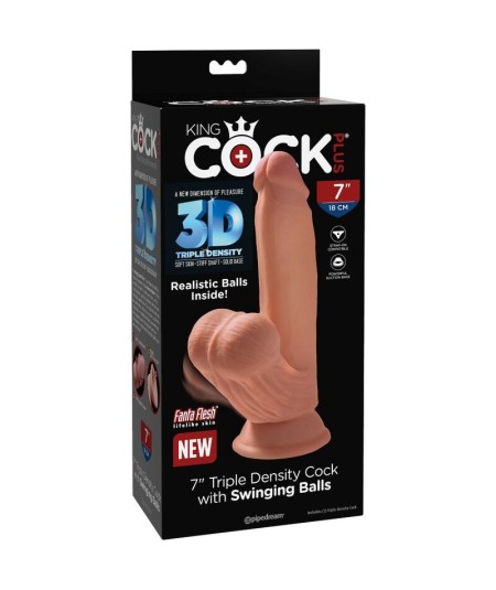 KING COCK PLUS 3D COCK SWINGING BALLS 15.2 CM