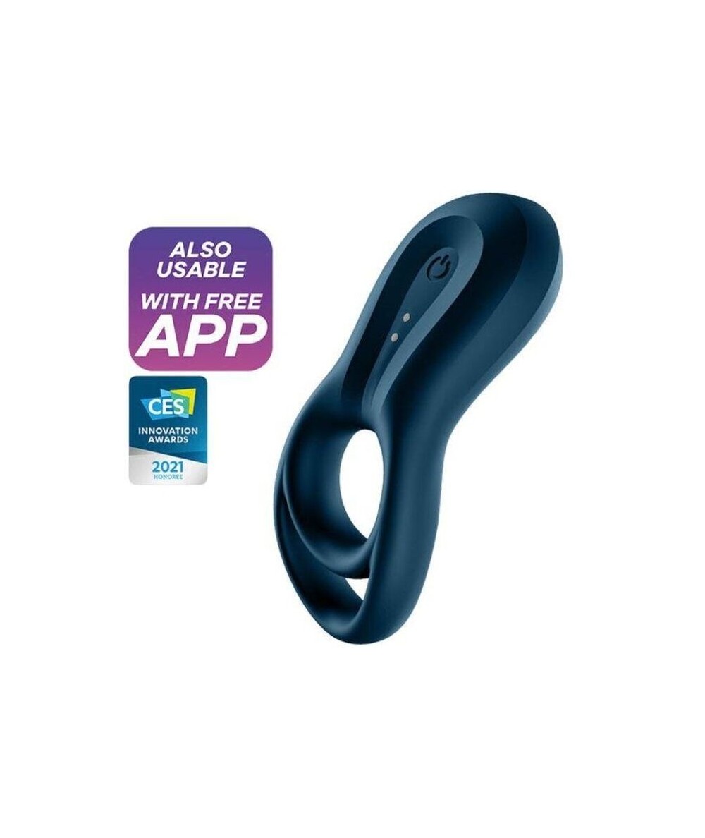 SATISFYER EPIC DUO ANILLO VIBRADOR APP - AZUL