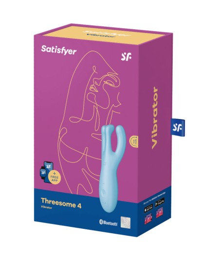 SATISFYER THREESOME 4 VIBRADOR APP - AZUL