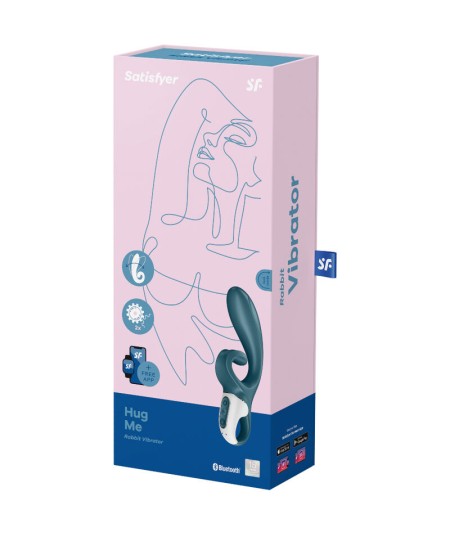 SATISFYER HUG ME VIBRADOR RABBIT APP - AZUL