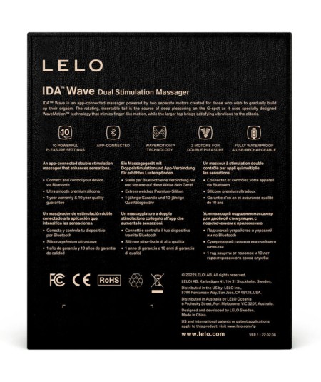 LELO IDA WAVE MASAJEADOR PAREJAS NEGRO