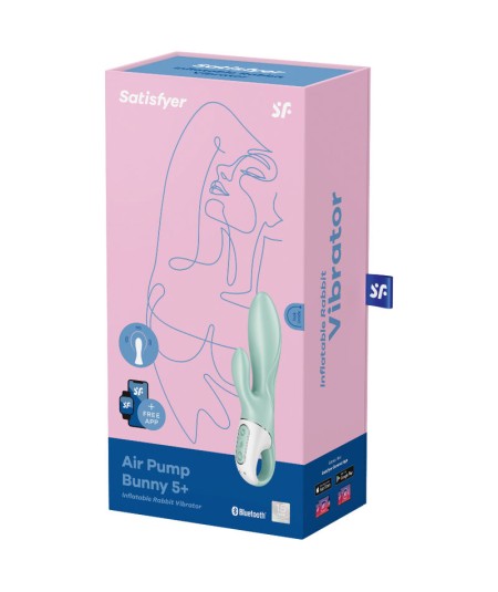 SATISFYER AIR PUMP BUNNY 5+ VIBRADOR RABBIT INFLABLE APP - VERDE