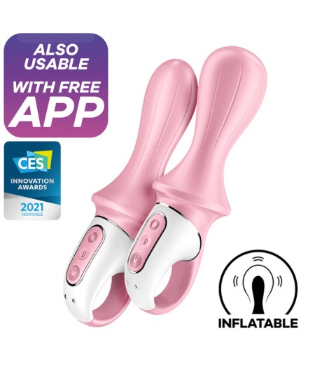 SATISFYER AIR PUMP BOOTY 5+ VIBRADOR ANAL INFLABLE - ROSA