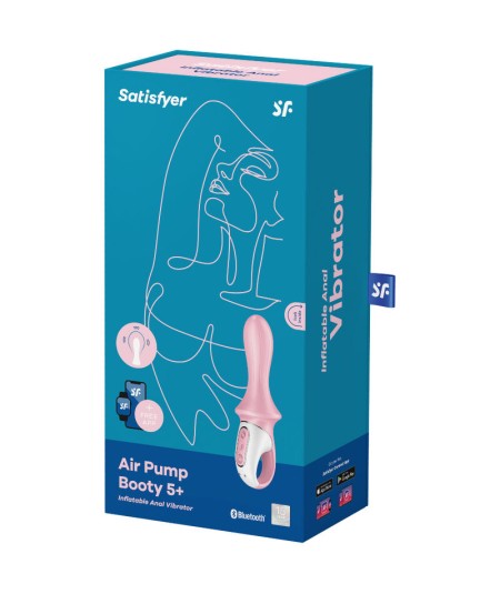 SATISFYER AIR PUMP BOOTY 5+ VIBRADOR ANAL INFLABLE - ROSA