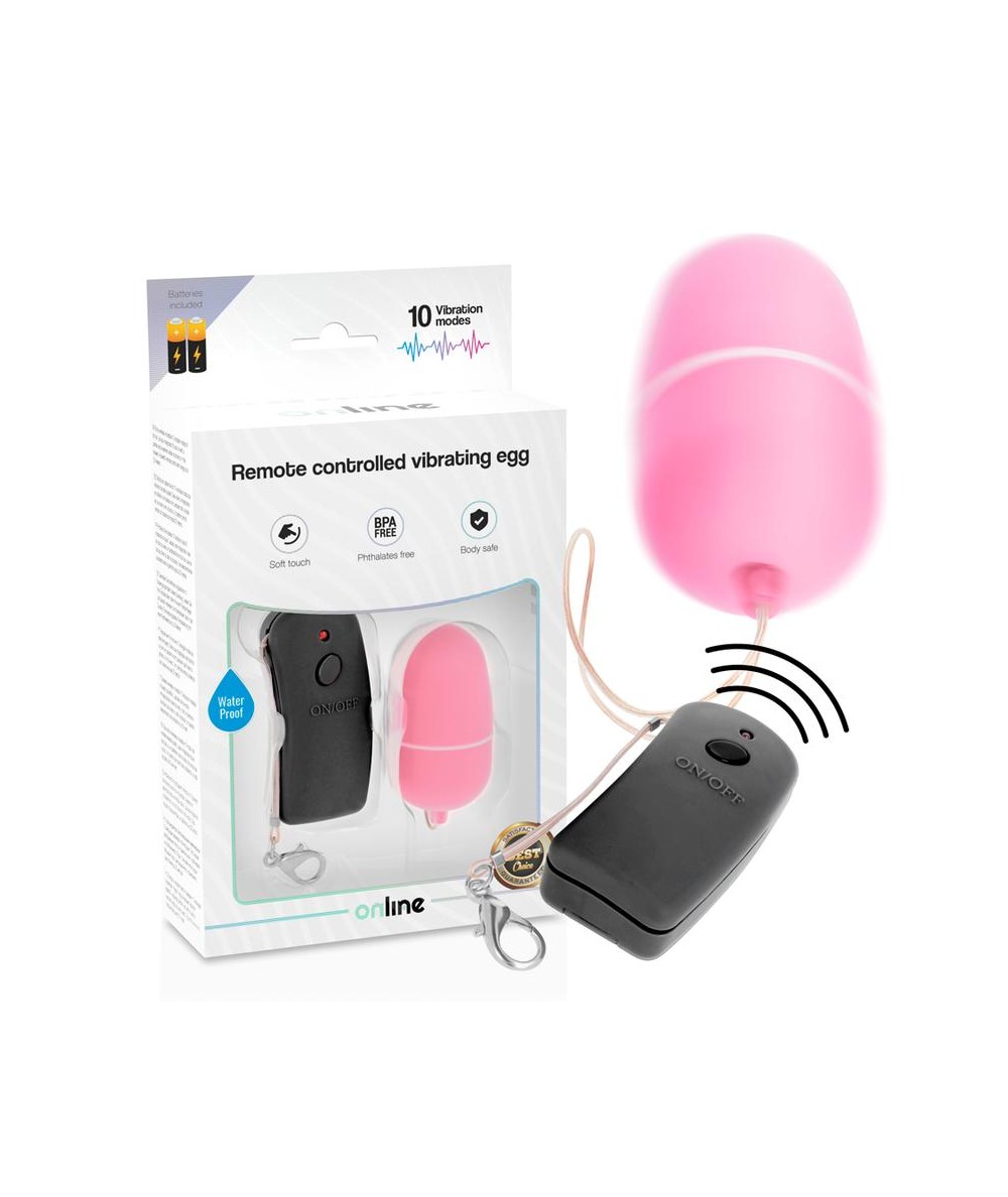 ONLINE HUEVO VIBRADOR CON MANDO CONTROL REMOTO - ROSA