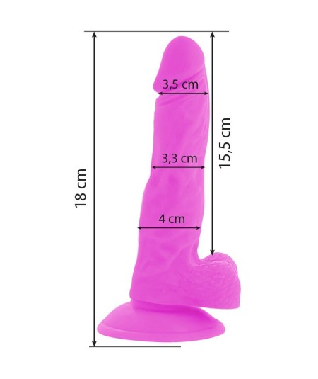 DIVERSIA DILDO FLEXIBLE CON VIBRACIÓN 18 CM - LILA