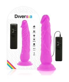 DIVERSIA DILDO FLEXIBLE CON VIBRACION 21 CM - LILA