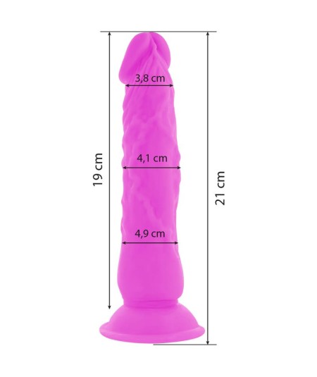 DIVERSIA DILDO FLEXIBLE CON VIBRACION 21 CM - LILA