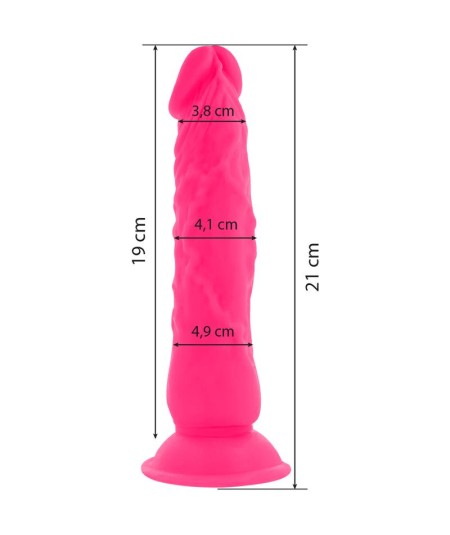 DIVERSIA DILDO FLEXIBLE CON VIBRACION 21 CM - ROSA