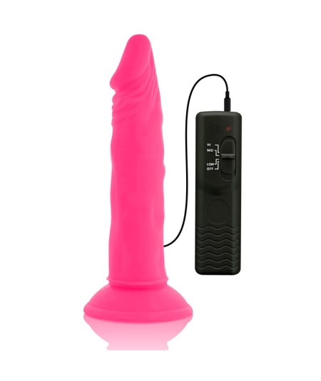 DIVERSIA DILDO FLEXIBLE CON VIBRACION 23 CM - ROSA