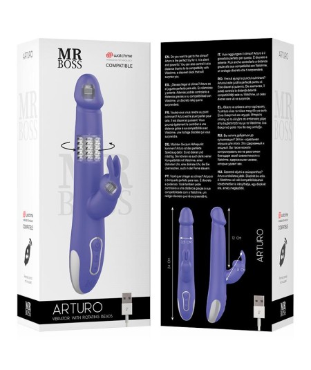 MR BOSS- ARTURO VIBRATOR & ROTATOR COMPATIBLE CON WATCHME WIRELESS TECHNOLOGY