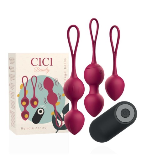 CICI BEAUTY- PREMIUM SILICONE 3 VIBRATING KEGEL BEADS REMOTE CONTROL