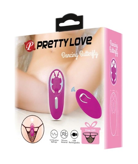 PRETTY LOVE DANCING BUTTERFLY ESTIMULADOR PARA BRAGUITA CON CONTROL REMOTO - LILA