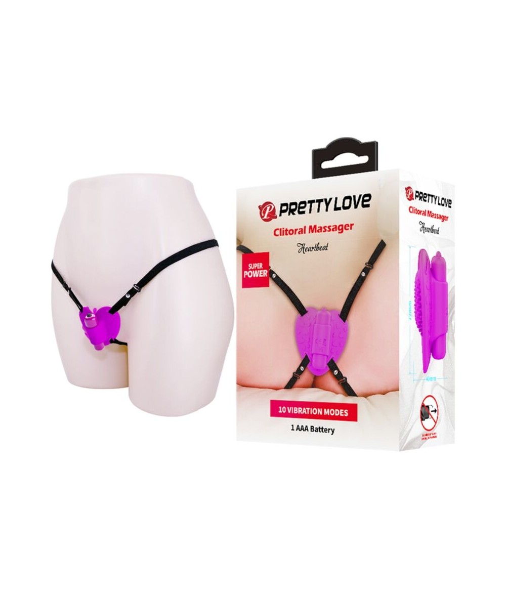 PRETTY LOVE - MASAJEADOR DE CLITORIS HEARTBEAT 10 MODOS DE VIBRACION MORADO