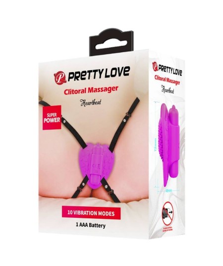 PRETTY LOVE - MASAJEADOR DE CLITORIS HEARTBEAT 10 MODOS DE VIBRACION MORADO