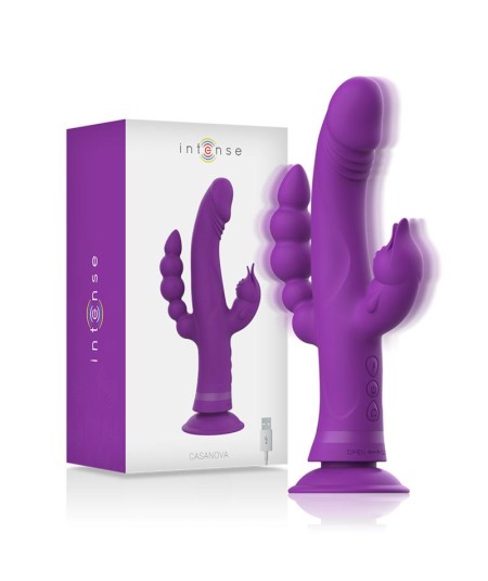 INTENSE - CASANOVA VIBRADOR RABBIT SILICONA TRIPLE MOTOR MORADO