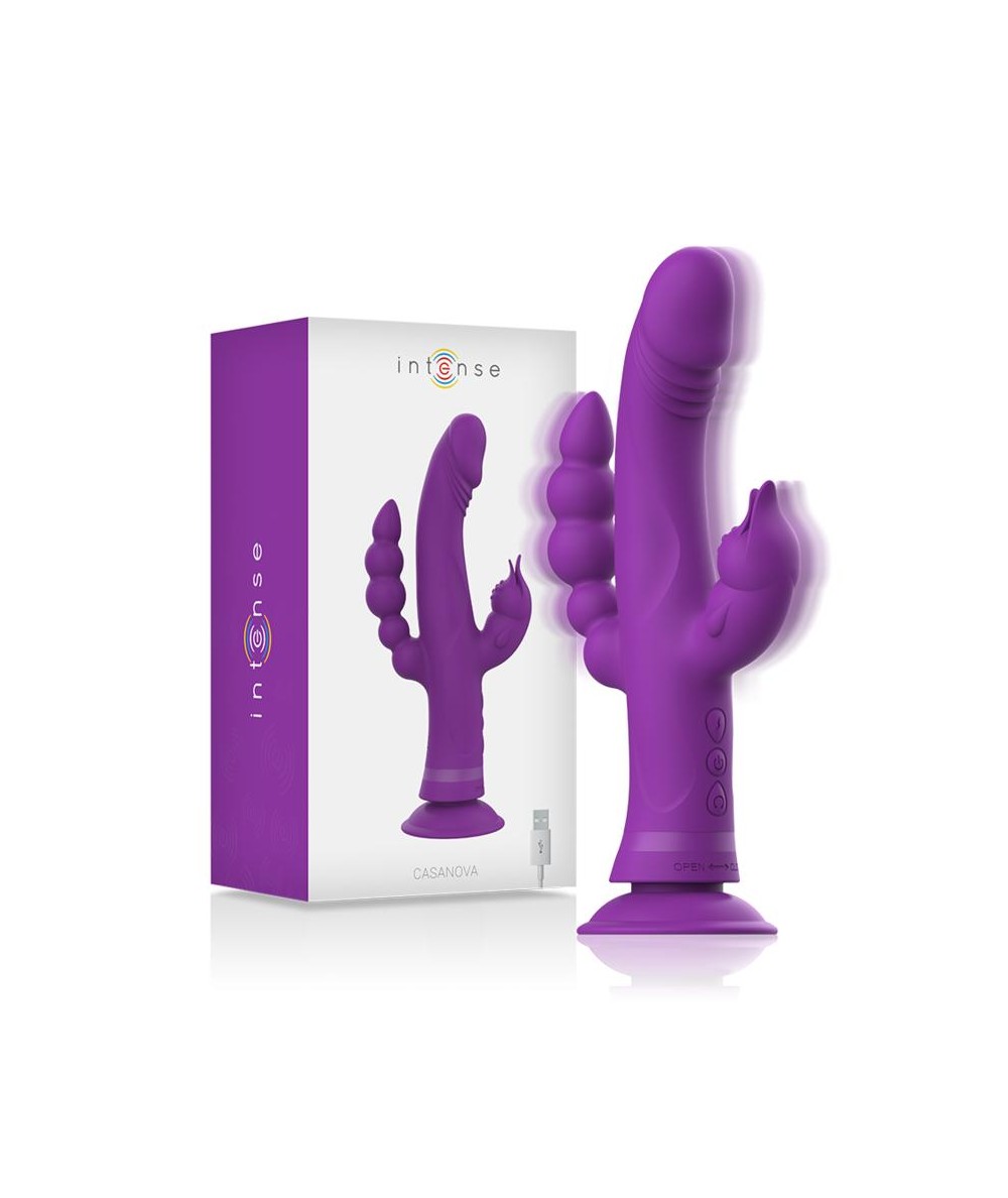 INTENSE - CASANOVA VIBRADOR RABBIT SILICONA TRIPLE MOTOR MORADO