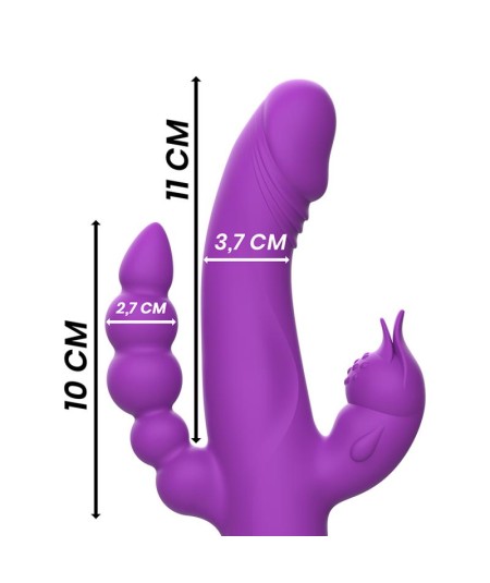 INTENSE - CASANOVA VIBRADOR RABBIT SILICONA TRIPLE MOTOR MORADO