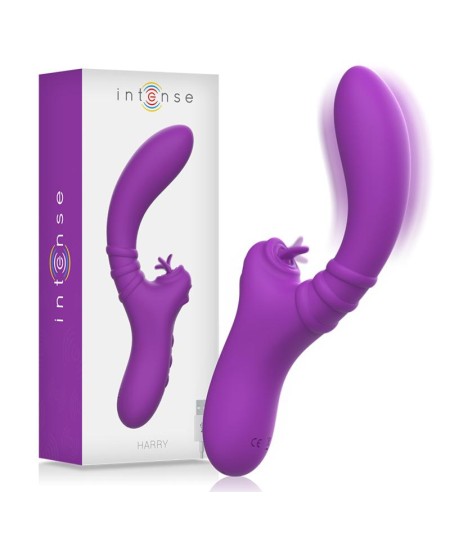 INTENSE - HARRY VIBRADOR FLEXIBLE CON LENGUA MORADO